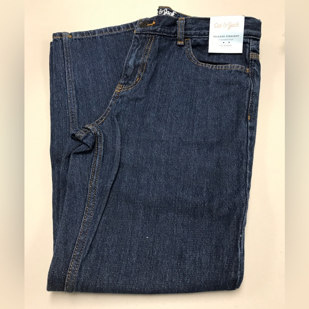 Jeans Relaxed Straight Dark Denim Wash